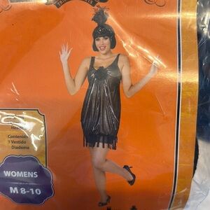 Easy Halloween Party Fabulous Flapper Roaring 20s Costume Dress Medium 8-10
